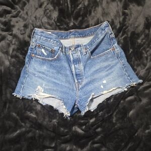 Levi's Distressed Blue Jean Shorts